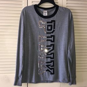 Victoria’s Secret Pink Sequin Logo Long Sleeve